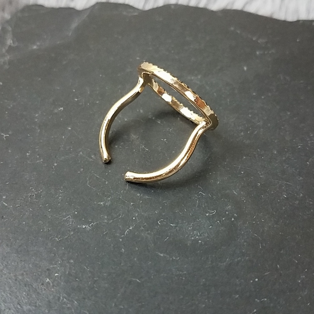 Circle Rhinestone Brass Ring - Picture 3 of 4
